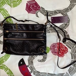 Elliot Luca Messina 3-zip clutch crossbody, black